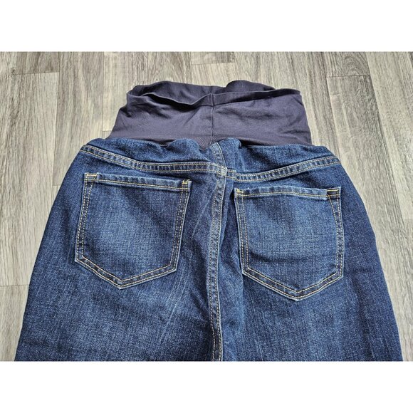 (3/$35) Old Navy Maternity Jeans Women 6 Denim Full Belly Panel Cropped Straight - Picture 3 of 11